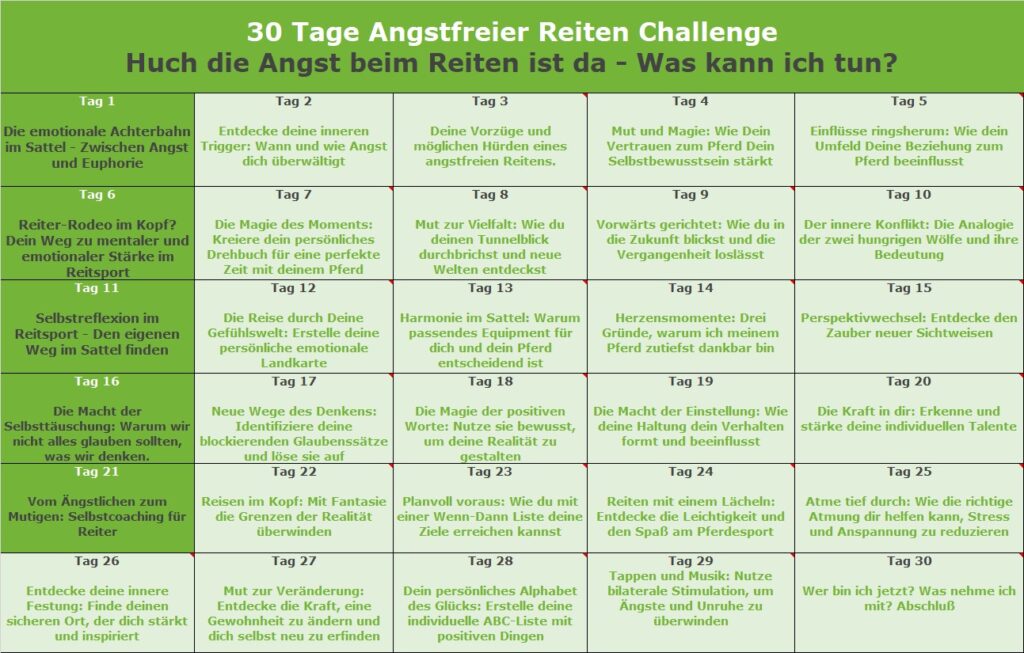 30 Tage Challenge Angstfrei Reiten