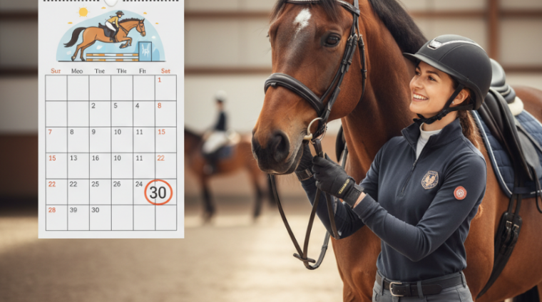 Frau mit 30 Tage Kalender