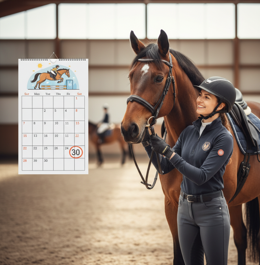 Frau mit 30 Tage Kalender